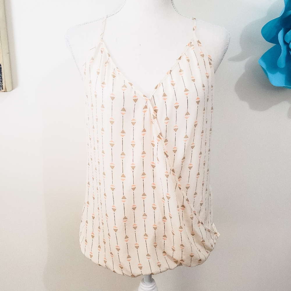 LUCKY BRAND SILK TANK ADJUSTABLE STRAPS BOHO XS